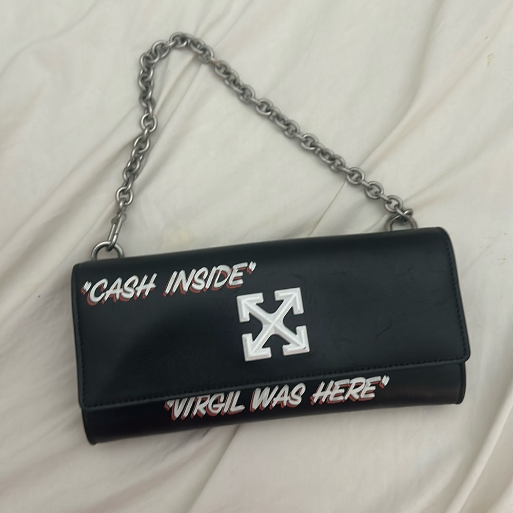 2013 Off White Jitney Quote Wallet on Chain